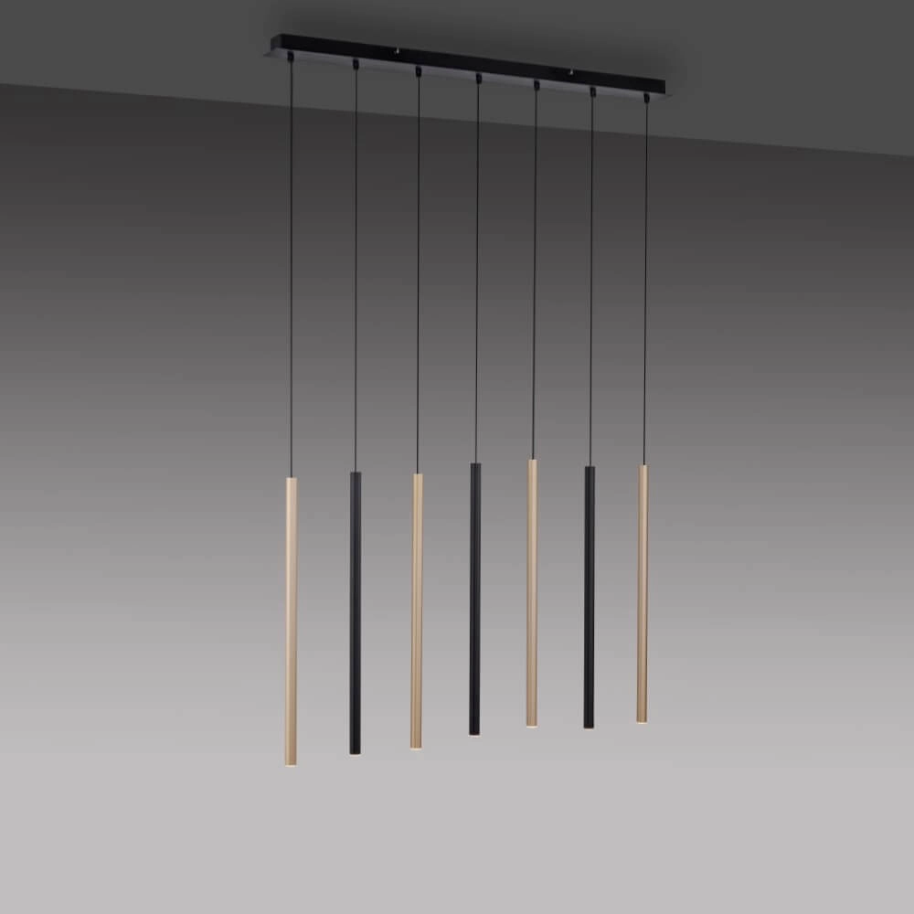 Lampe suspendue unique Flute 7 lumières Paul Neuhaus 4012248374771