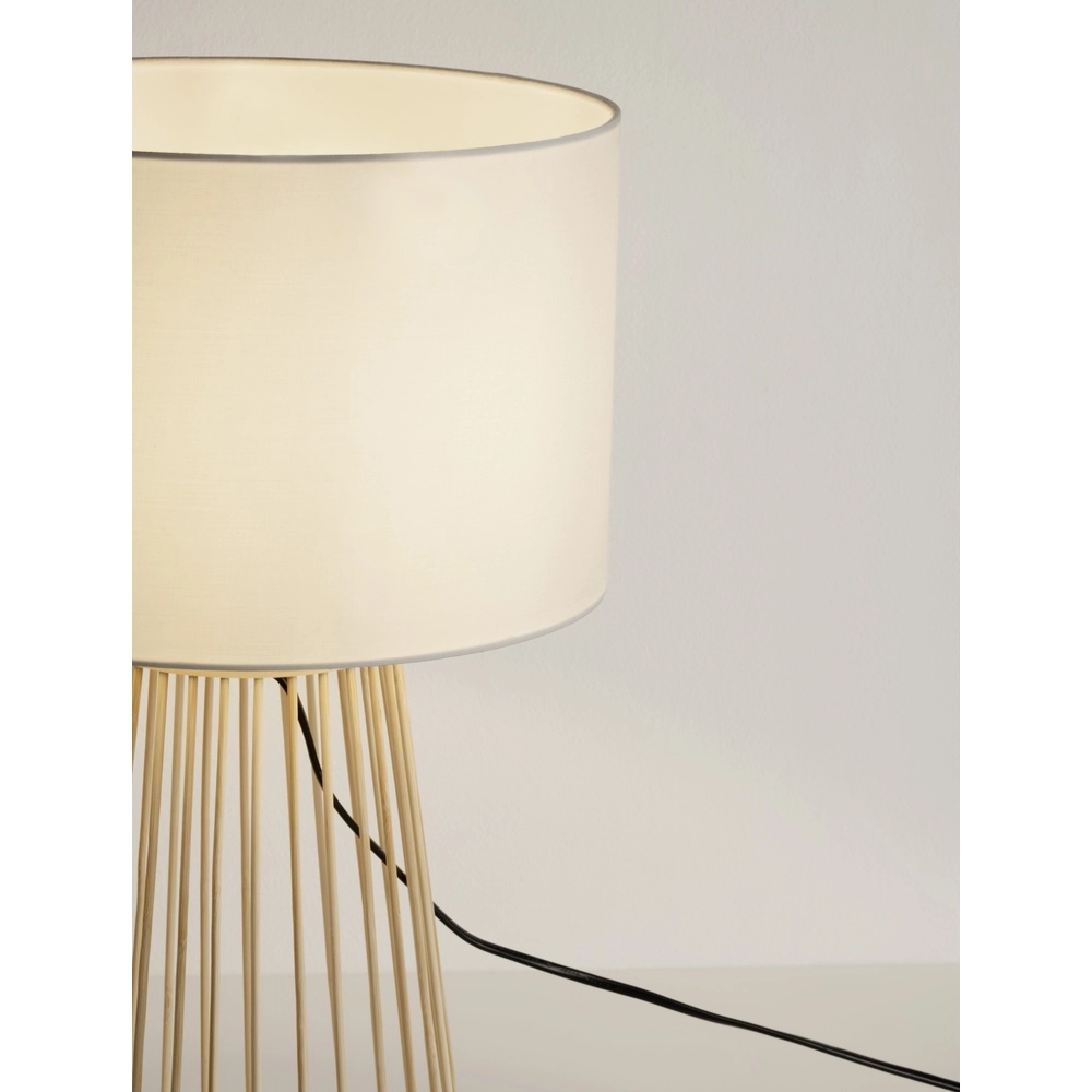 Lampe de table Lois Bois avec capot blanc Lyora 5212017465573