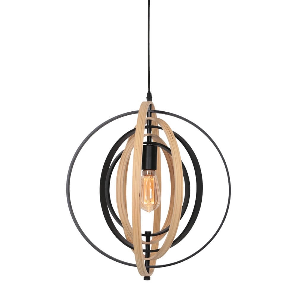 Lampe suspendue en bois Muoversi Ø45cm