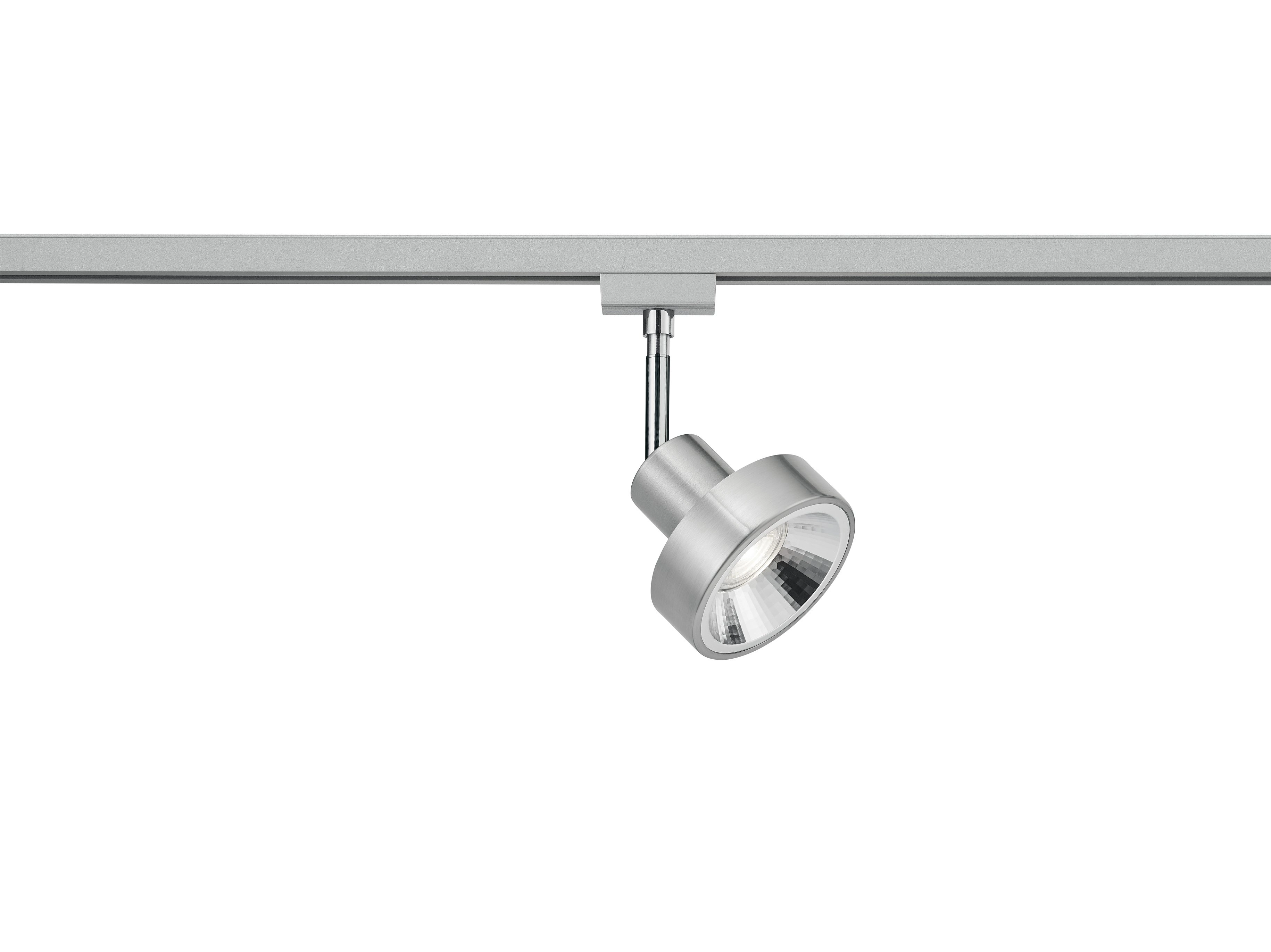Spot rail 2 phases Duoline gris avec chrome