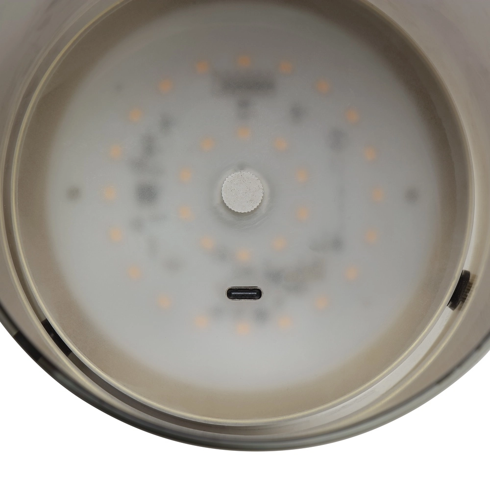 Lampe de table Lumeo laiton avec verre fumé Ø 13cm Brilliant 4004353463594
