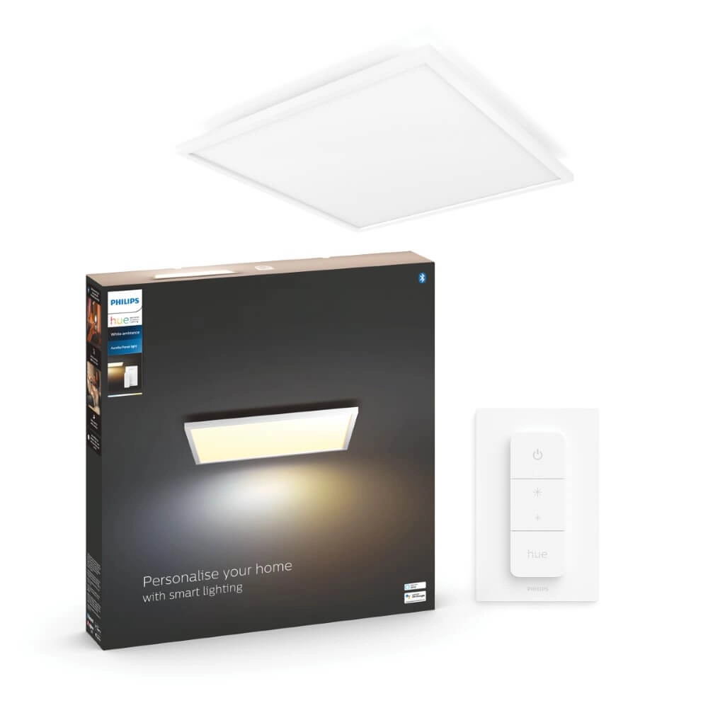 Plafonnier carré Hue Aurelle - White Ambiance 60 cm Blanc Philips 8719514382640