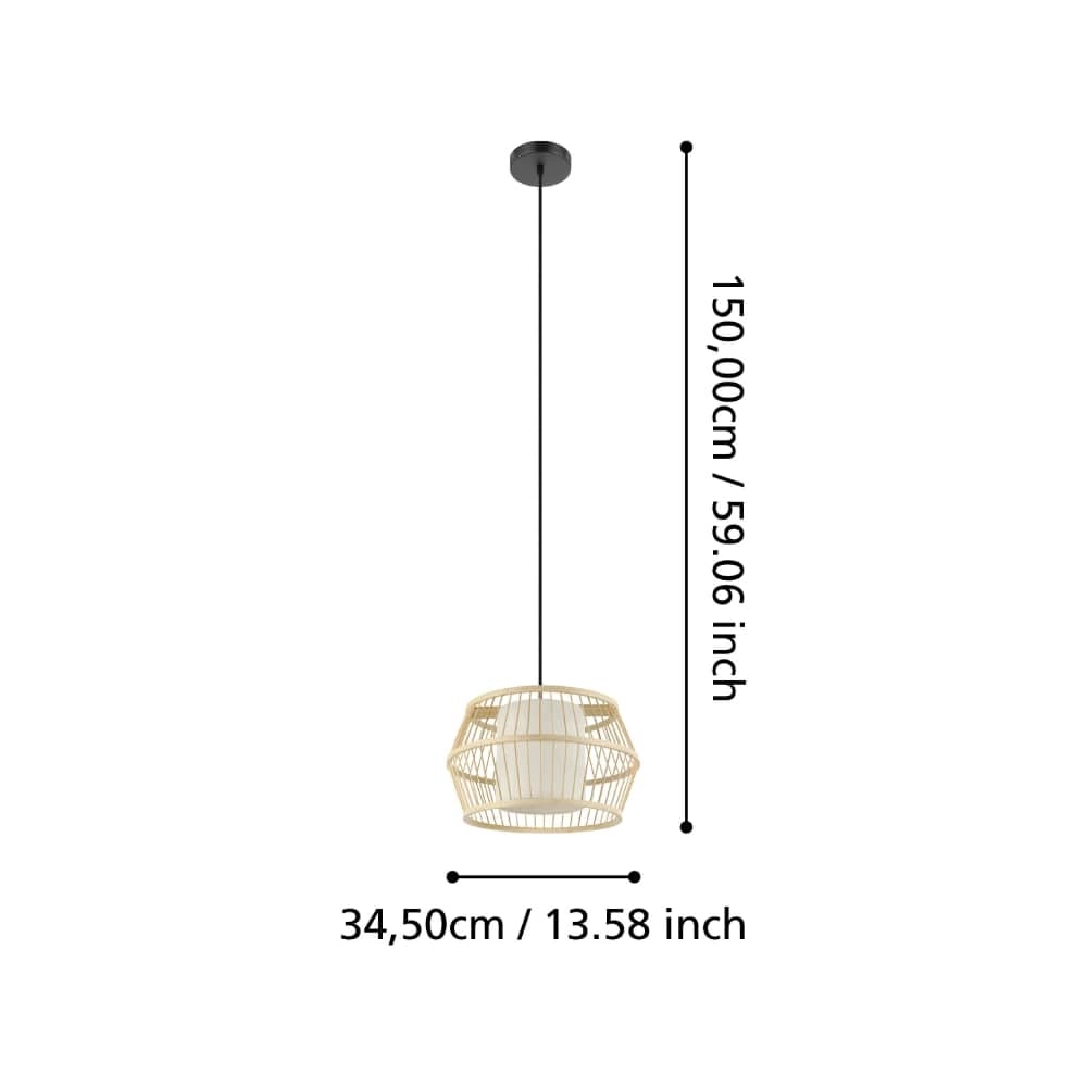 Lampe suspendue Monterroso Ø 35cm - rotin Stars of Light 9008606243389