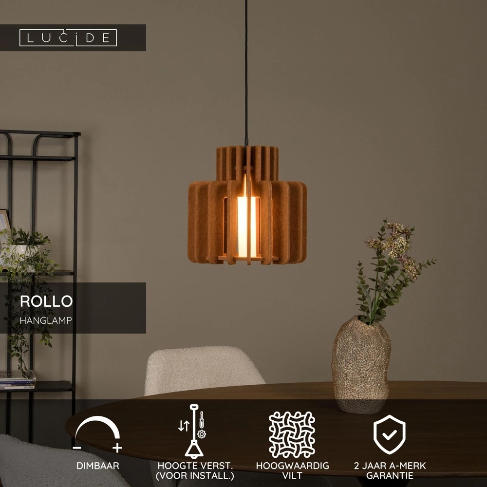 Lampe pendante de conception Rollo Terre cuite de 31 cm Lucide 5411212452832