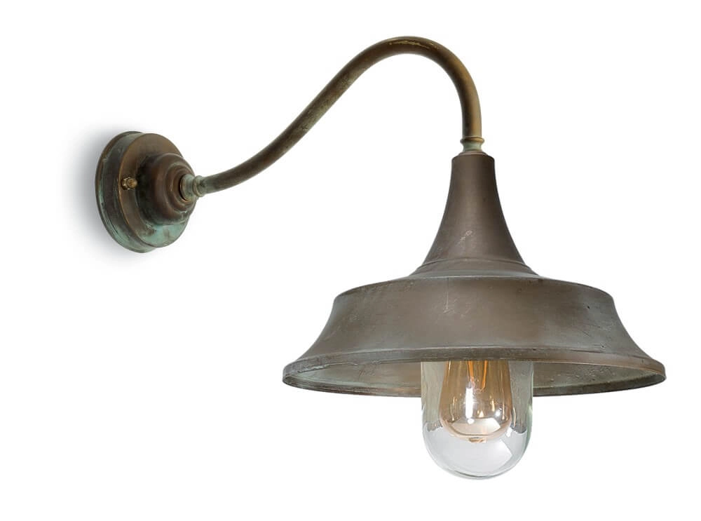 Lampe d’extérieur droite Atelier laiton vieilli