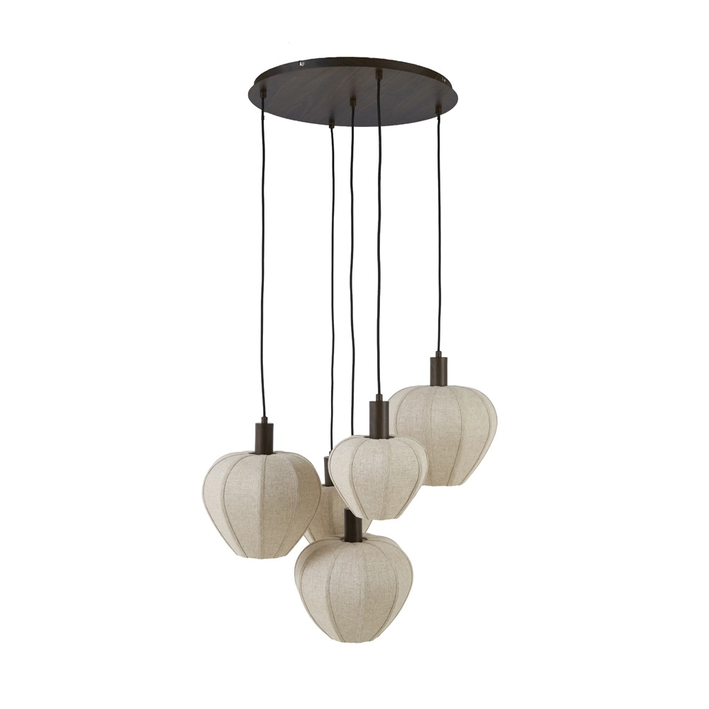 Lampe pendante Japandi Huxi 5 lumières Light & Living 8717807843458