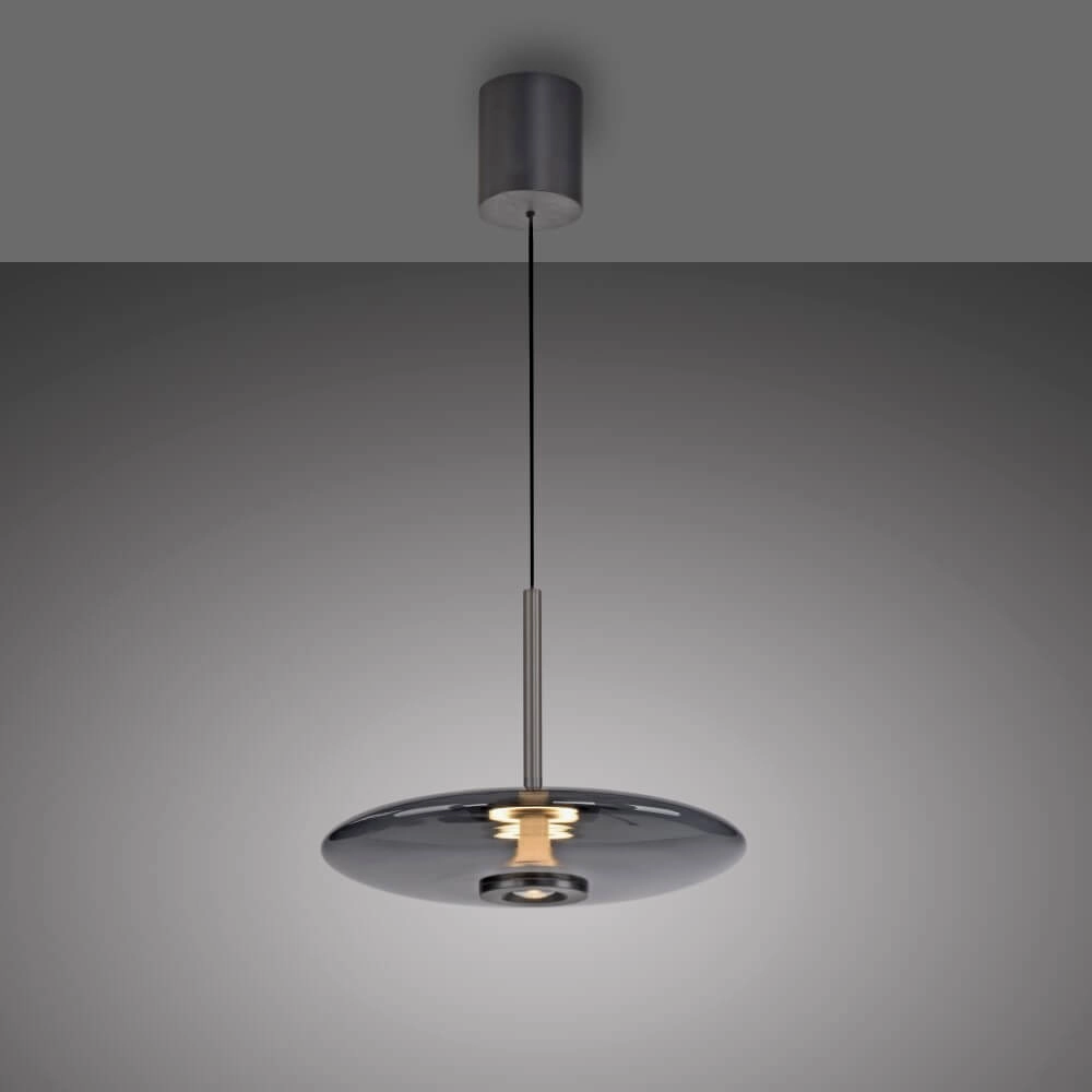 Lampe suspendue Pure E-Vitrum conception gris Paul Neuhaus 4012248382684