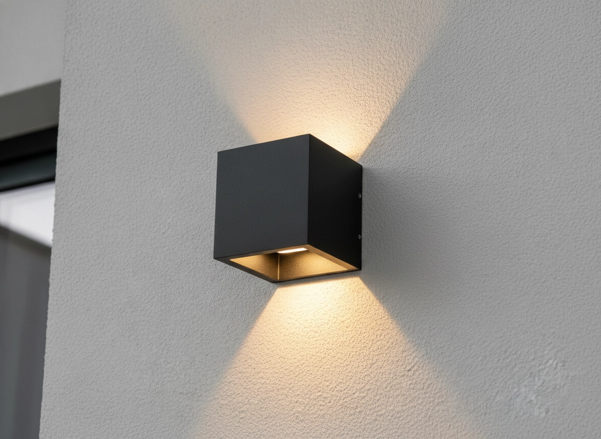Applique murale design Cube carré noir