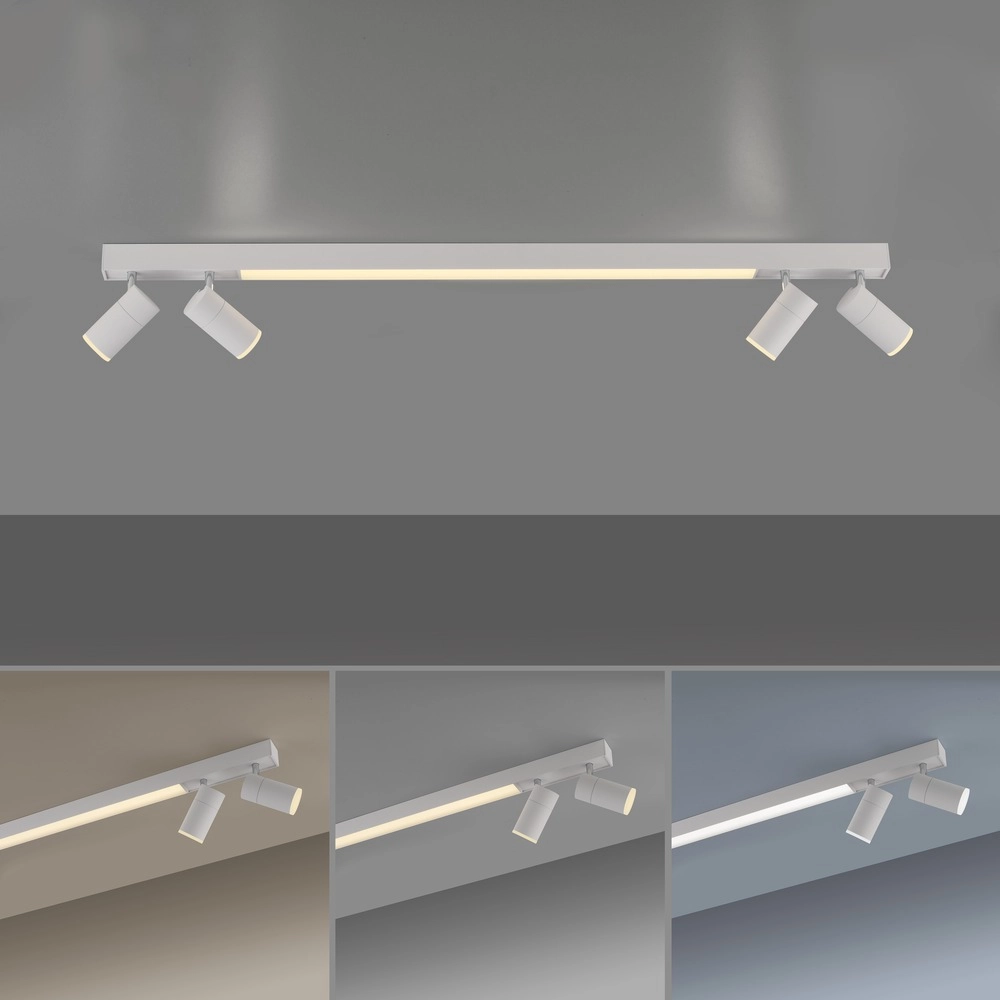 Emplacement monté en surface au plafond Pure Lines Spot 110 cm - blanc Paul Neuhaus 4012248395837