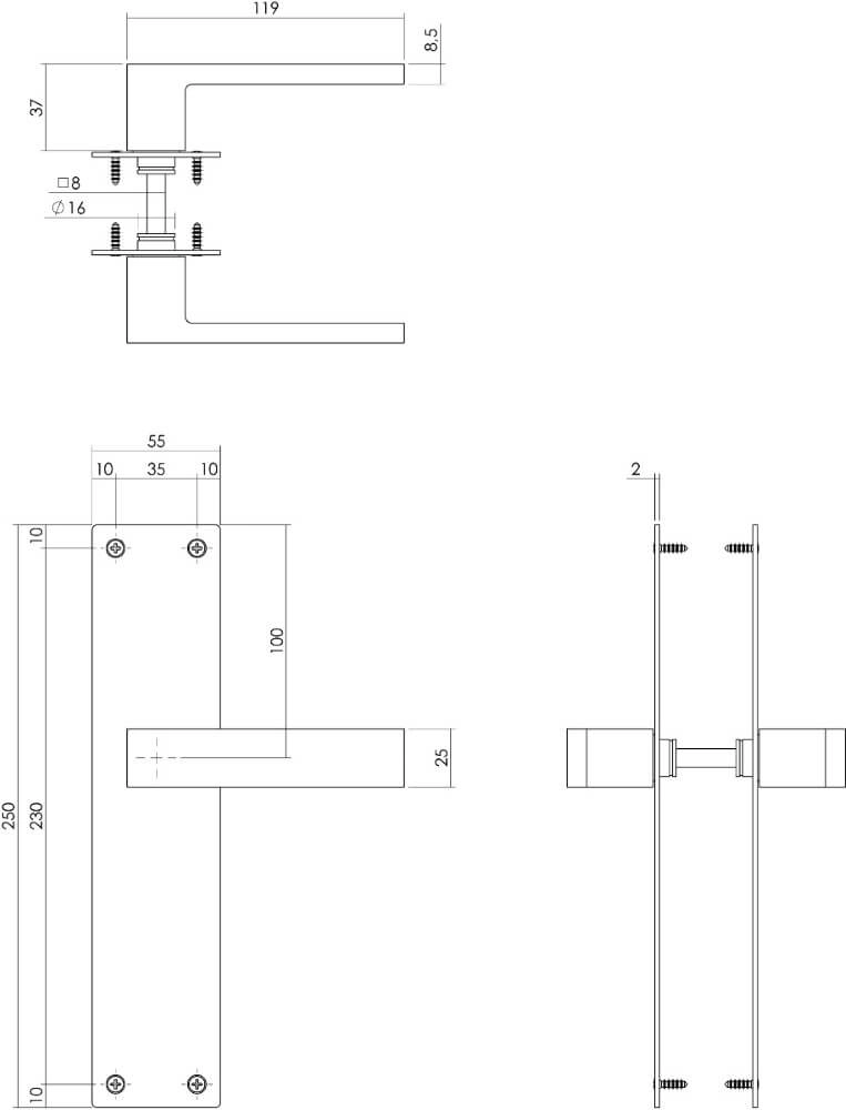 Poignée de porte moderne Amsterdam store en acier inoxydable Intersteel 8714186489710
