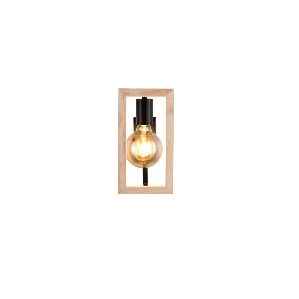 Lampe murale de conception Bano noir avec bois Trio 4017807670899