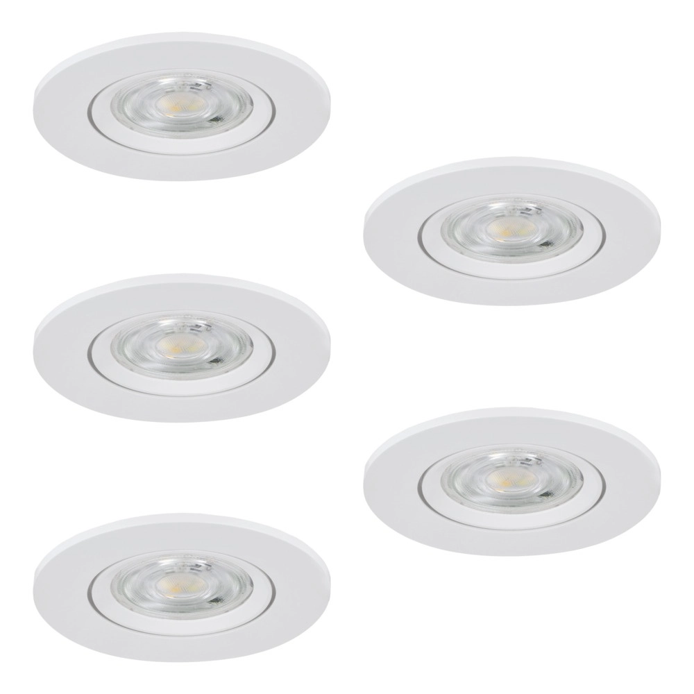 Lot de 5 spots encastrés Barranco blanc Ø 9cm - CCT à 3 niveaux Eglo 9008606359455