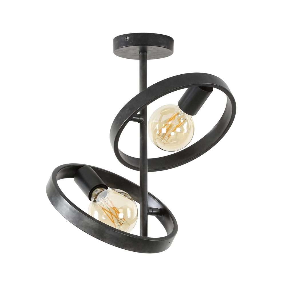 Anneaux lampe de plafond Hover Charbon - 2x E27 Lyora 8716803513341