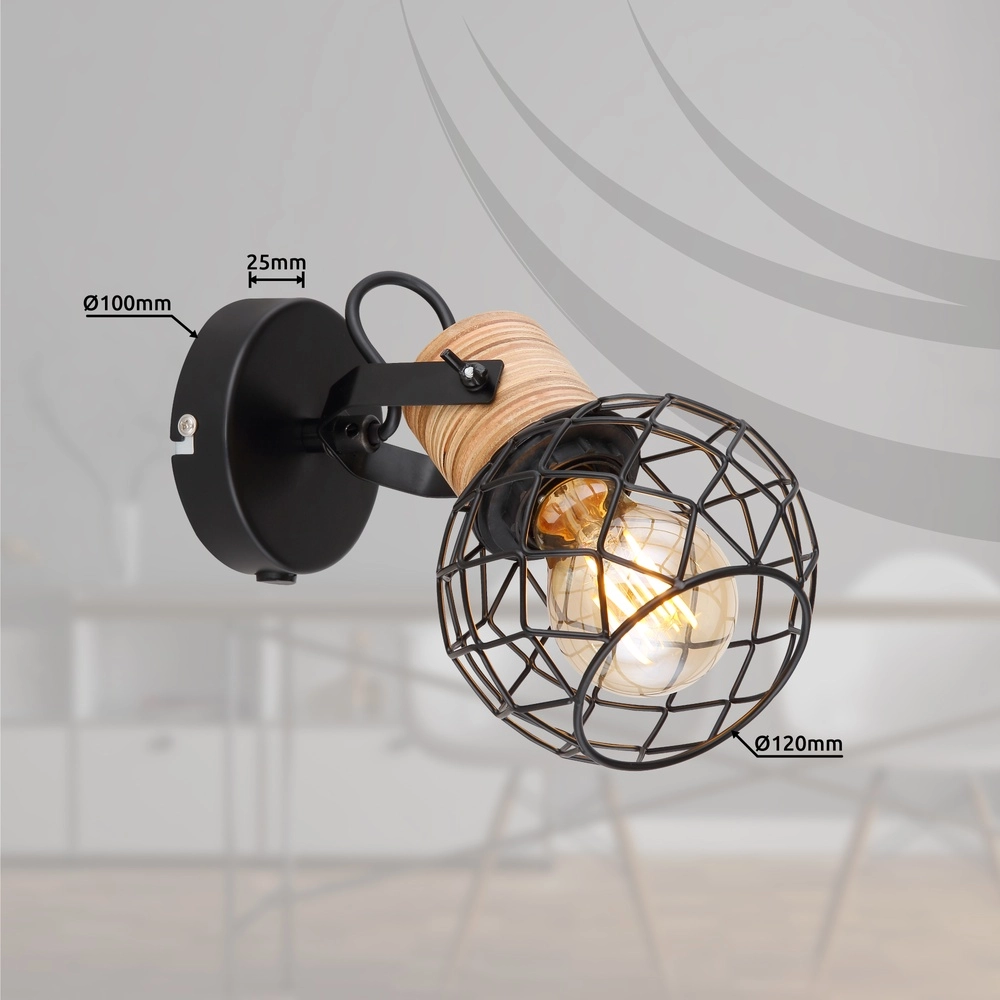 Lampe murale Lacky Noir Globo 9007371429356
