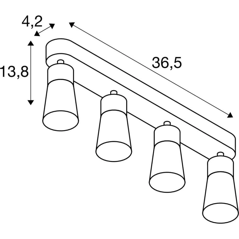 Moquerie Puri 2.0 Cone noir 4 lumières SLV 4024163293785