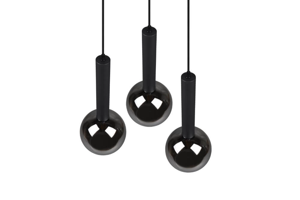 Lampe suspendue 3 lumières Clayton noir Trio 4017807522488