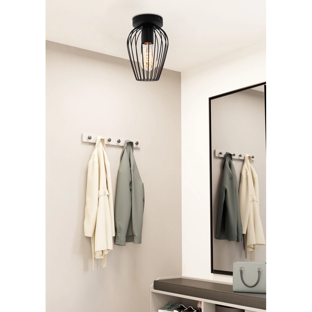 Lampe de plafond en fil de fer Newtown Ø 16cm - noir Eglo 9002759307790