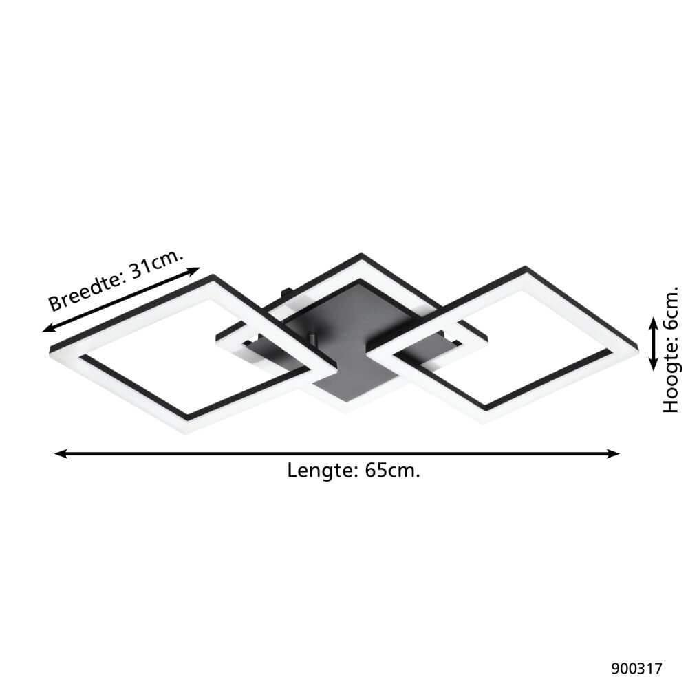 Plafonnier Zigbee Paranday-Z 65x31cm noir Eglo 9008606231218
