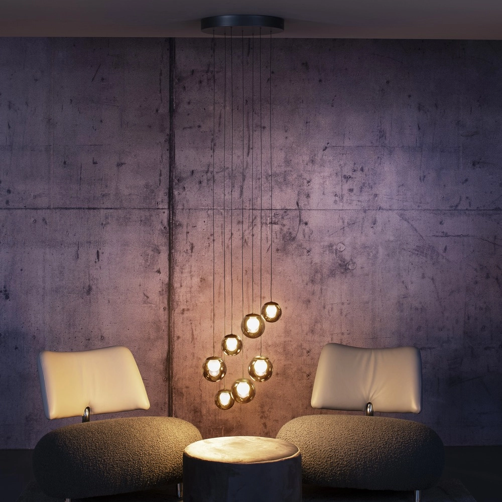 Lampe suspendue à 7 lampes Pure Popup Gris mystique Paul Neuhaus 4012248396674