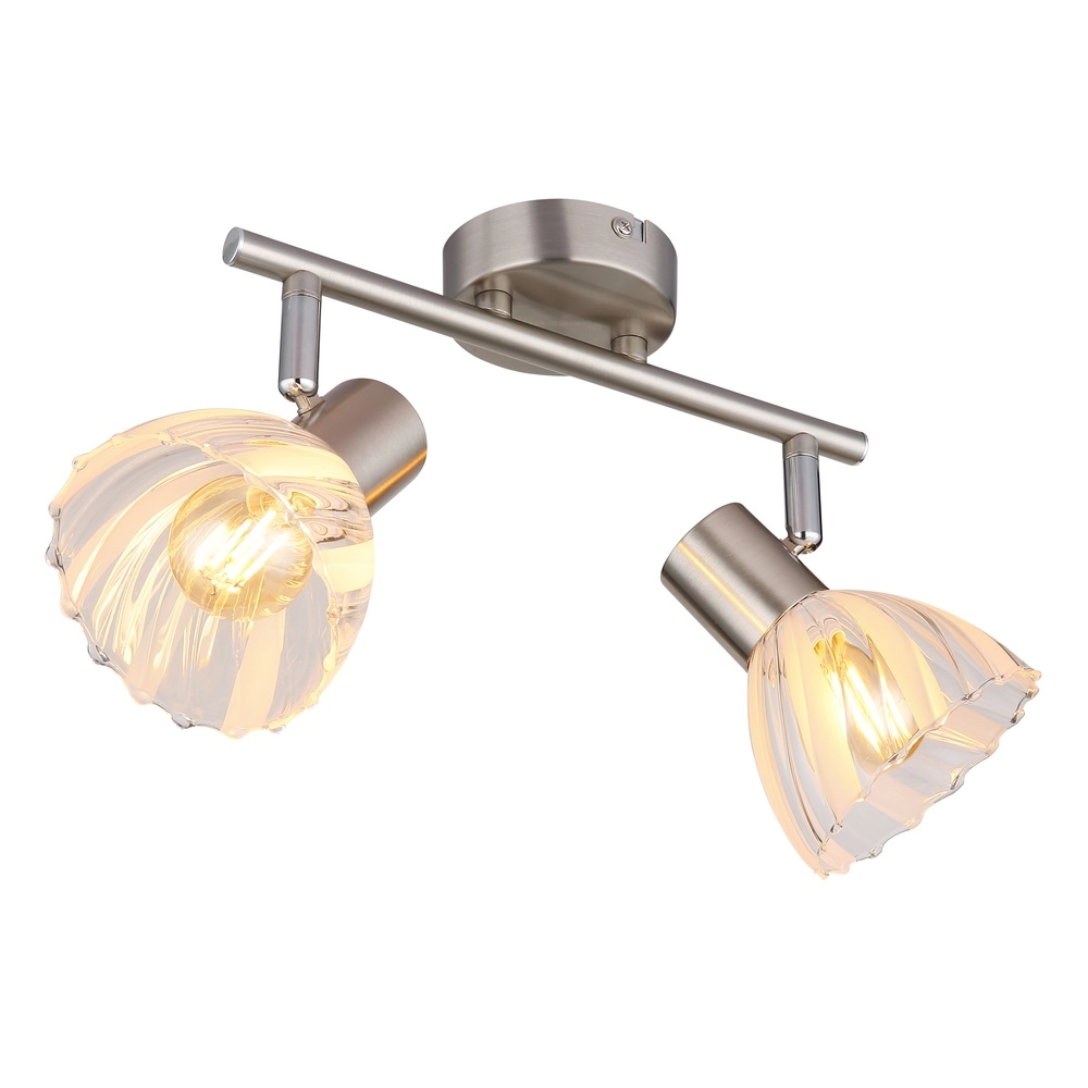 Lampe de plafond à deux lampes Zachery nickel