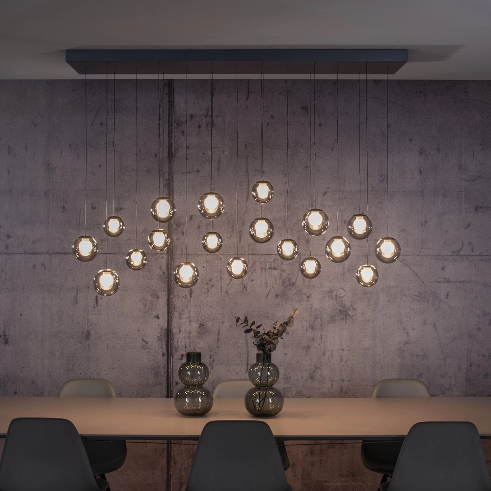 Lampe pendante à 19 lampes Pure Popup Gris mystique Paul Neuhaus 4012248396698