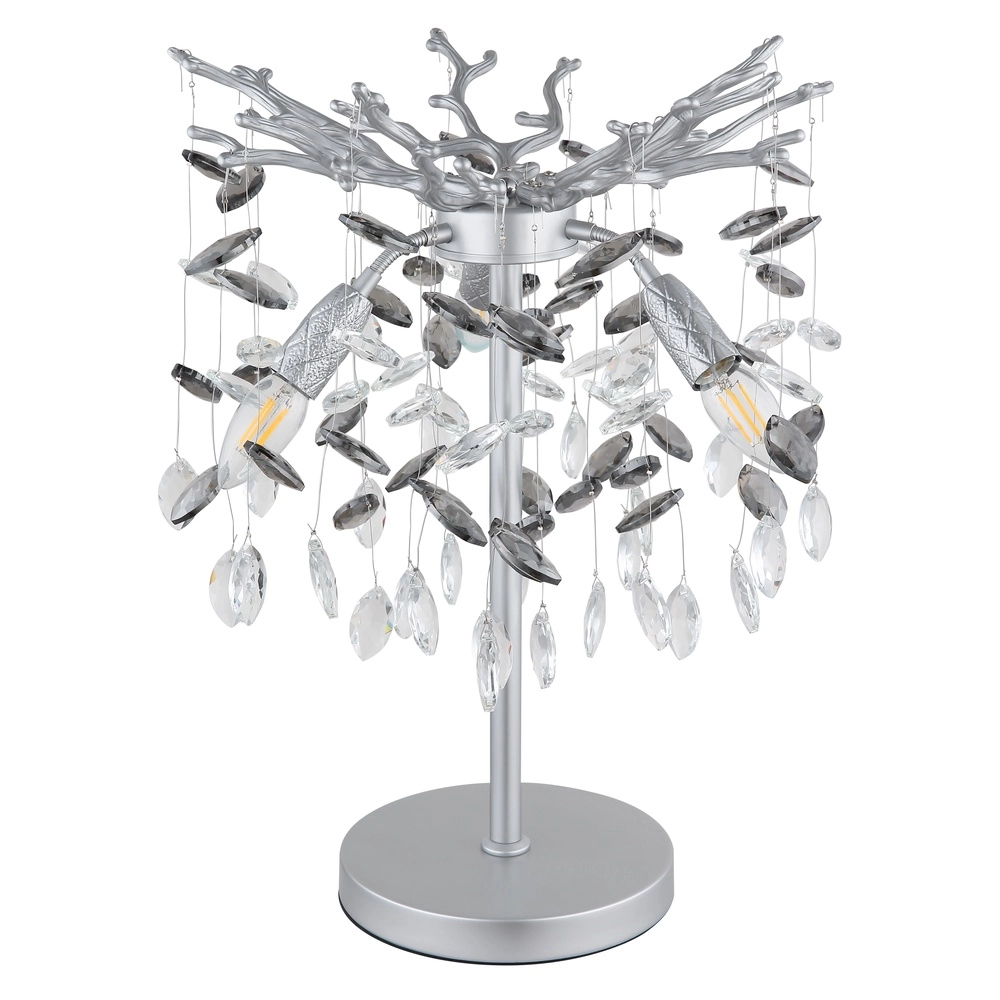 Lampe de table Queena gris argenté Ø 36 cm Globo 9007371525683