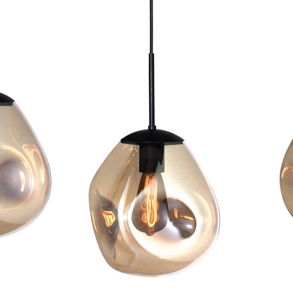 Lampe suspendue Lava Oval 4x verre doré Ø 24cm Masterlight 8718121290072