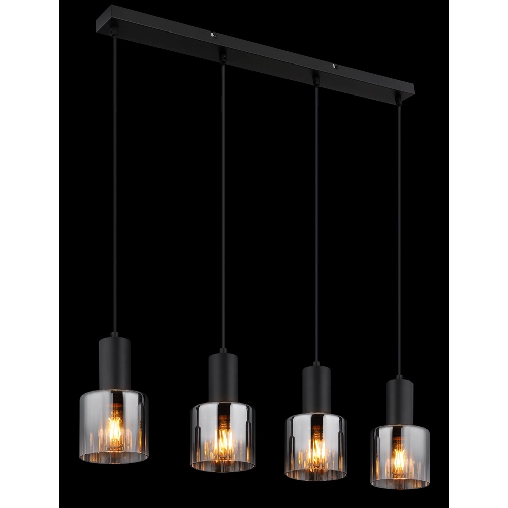 Lampe pendante de conception Jack Noir à 4 lumières Globo 9007371507832