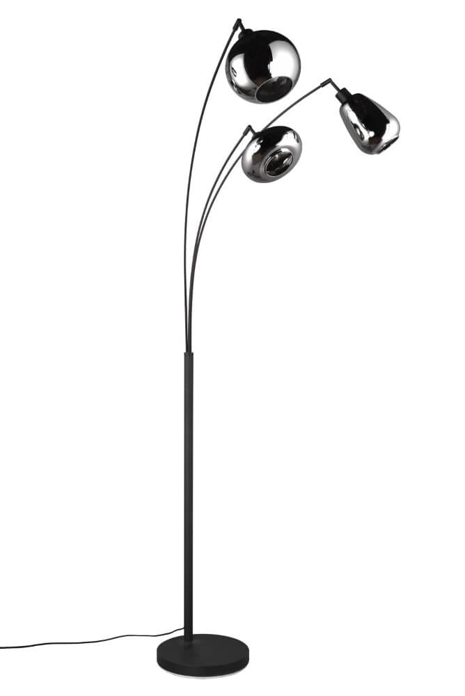 Lampadaire sur pied Lumina luminaire noir avec verre chromé Lampadaire sur pied Lumina luminaire noir avec verre chromé