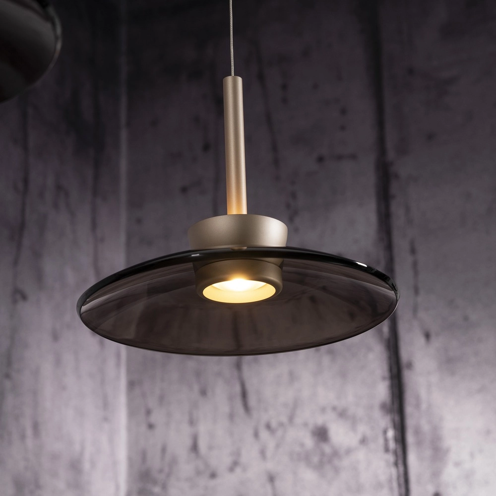 Lampe suspendue de table de salle à manger 2L Pure Moon Bronce avec verre ambré Paul Neuhaus 4012248392980