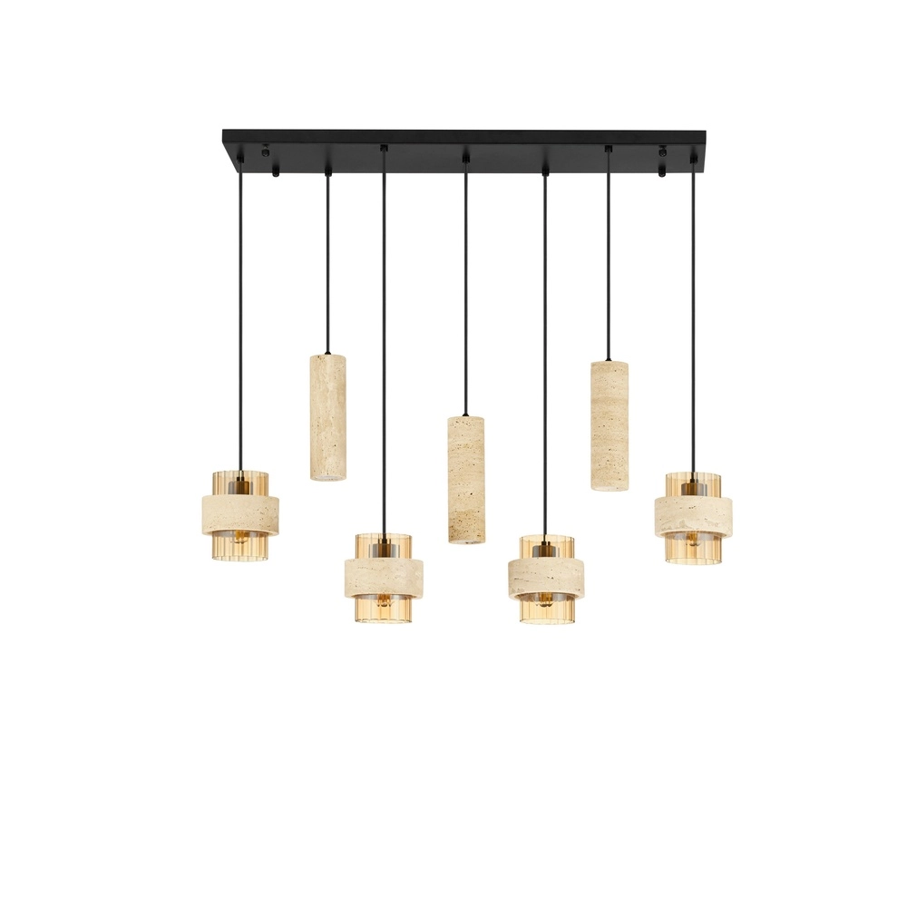 Lampe suspendue à 7 lampes Melony Brun sable moderne Lyora 5212063501263