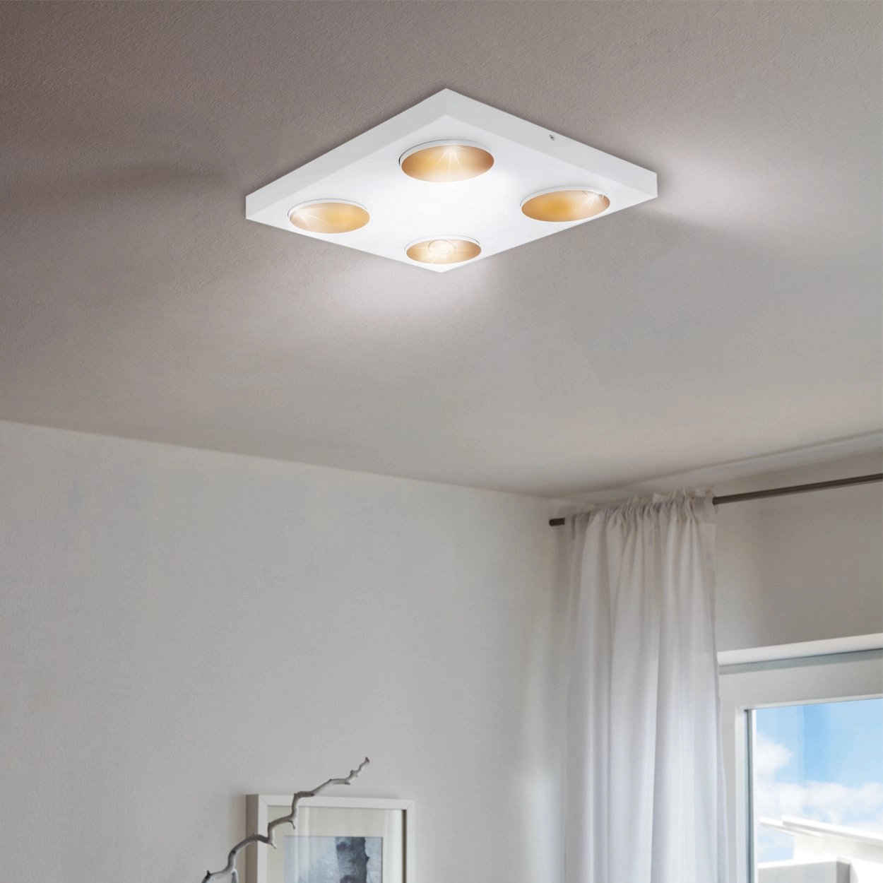 Plafonnier carré Ronzano blanc Stars of Light 9002759393779