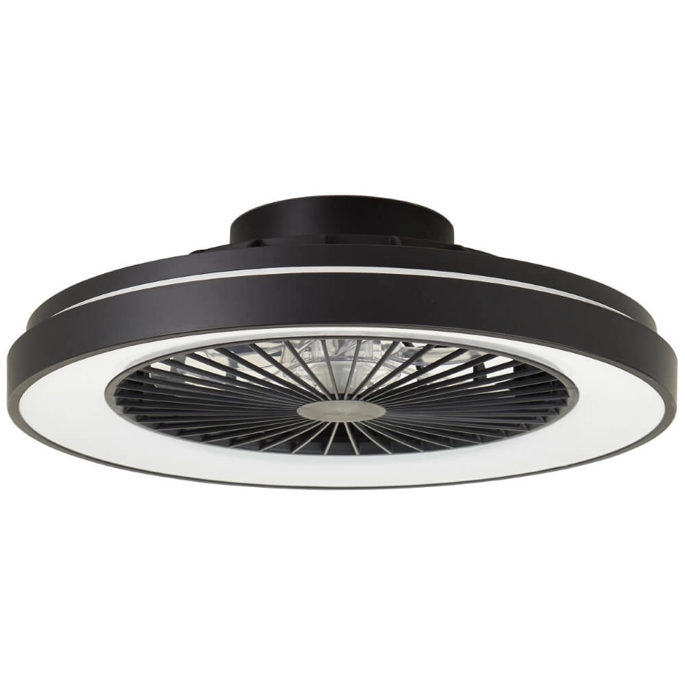 Ventilateur de plafond noir Mazzaro avec lampe RGB - 48cm Brilliant 4004353428449