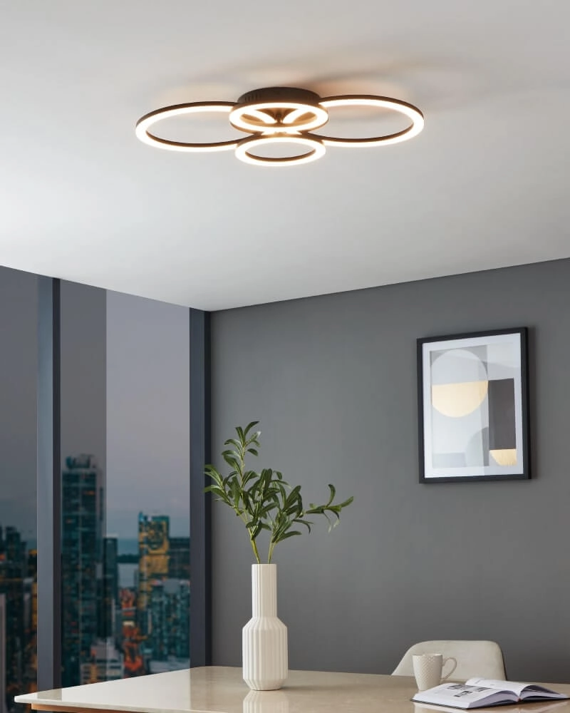 Plafonnier Zigbee Parrapos-Z 61,5x45cm noir Eglo 9008606231232