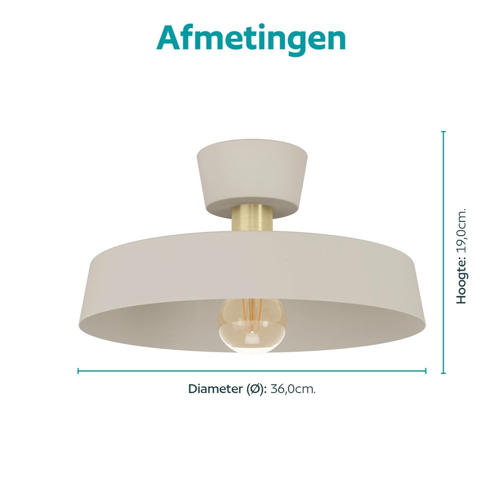 Lampe de plafond à design Valdiola brun sable Eglo 9008606406777