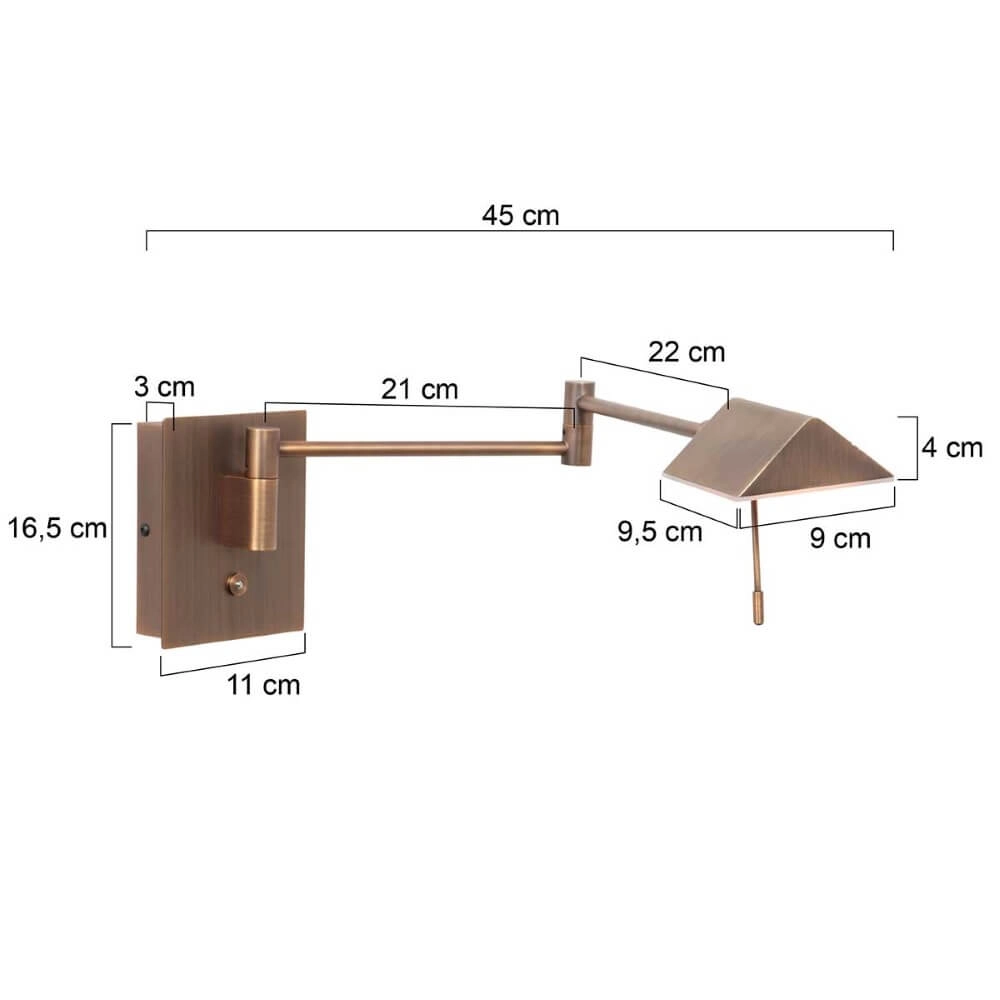 Liseuse murale en bronze Retina Steinhauer 8712746166026