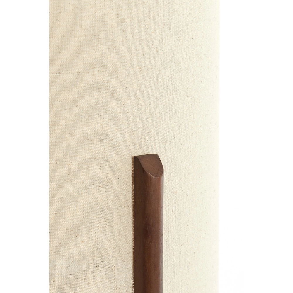 Lampe de table Litto Ø 35cm - noyer avec lin naturel Light & Living 8717807792718