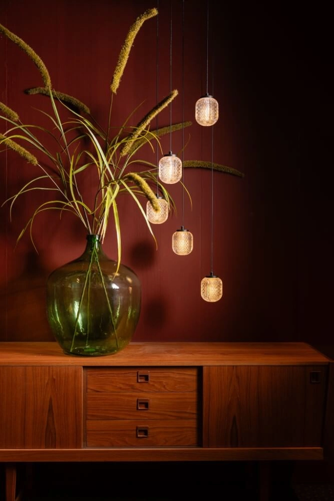 Suspension ronde Kristel 5 lumières noir ETH 8720195309192