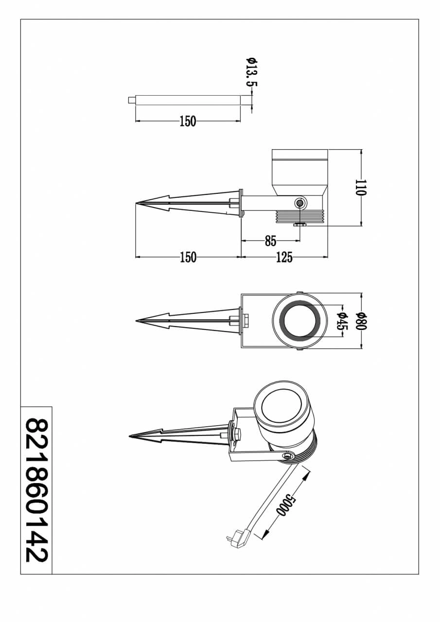 Point de piqûre Mareb anthracite 42,5 cm Trio 4017807564143