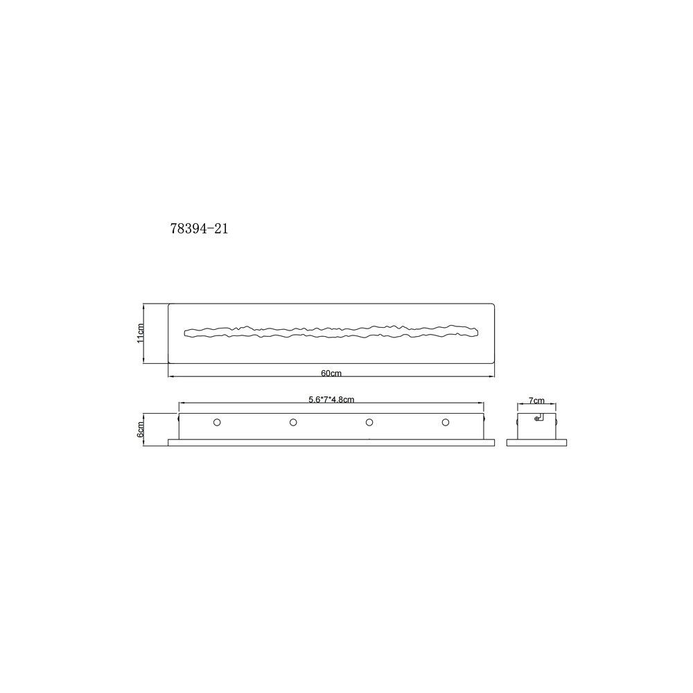 Lampe murale rectangulaire Rojas 60 cm Globo 9007371592685