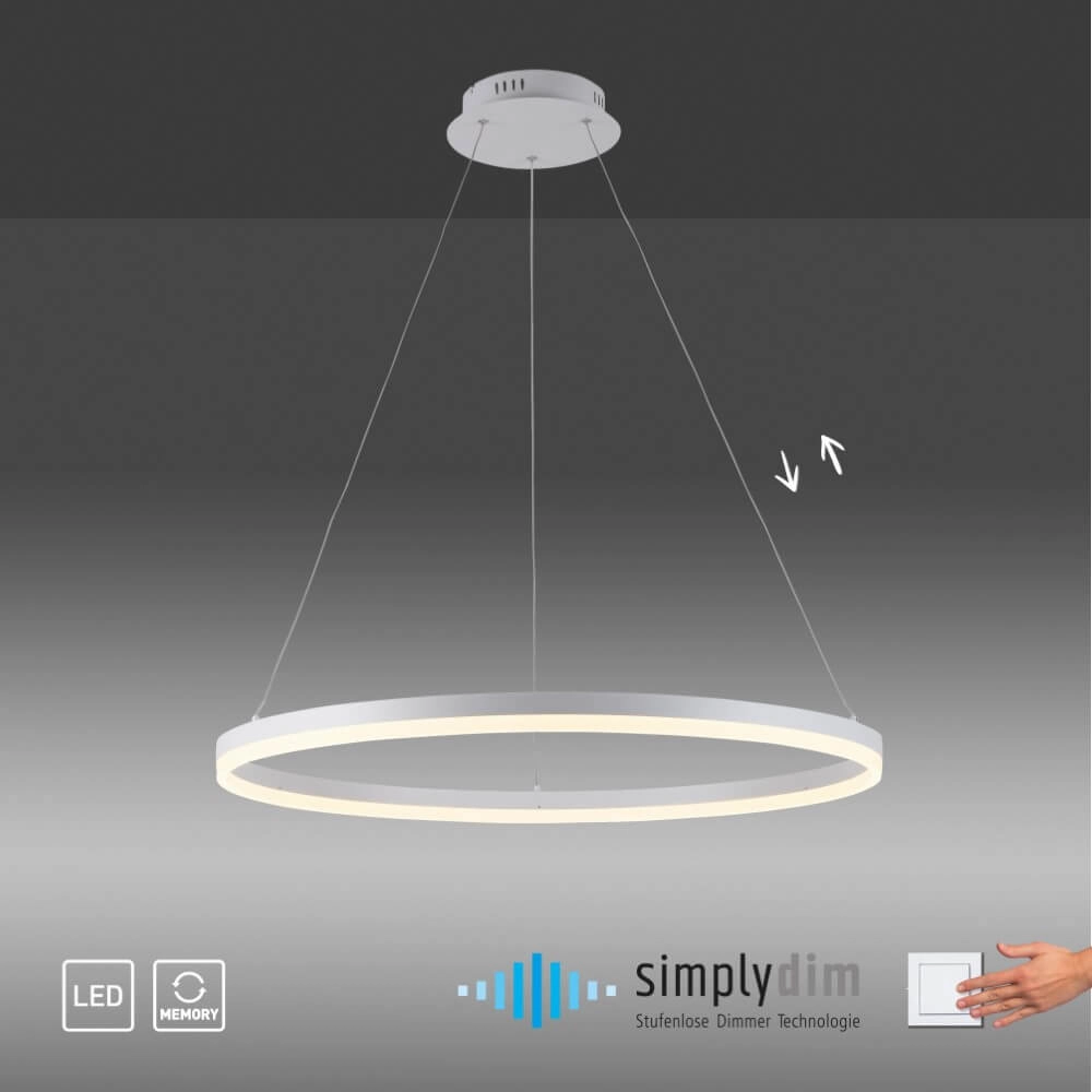 Lampe suspendue moderne Titus Ø 80cm blanc Paul Neuhaus 4012248365373