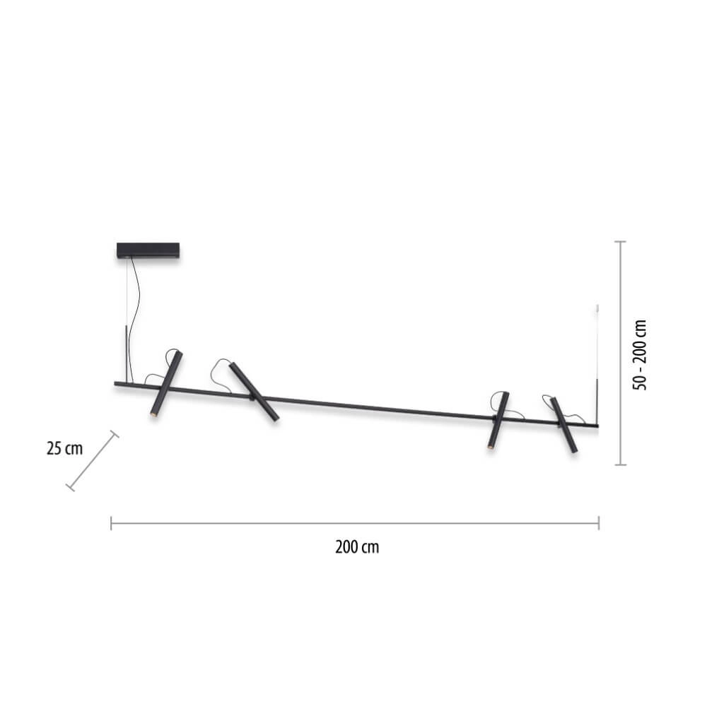 Lampe suspendue design Pure Tutua noir Paul Neuhaus 4012248365540