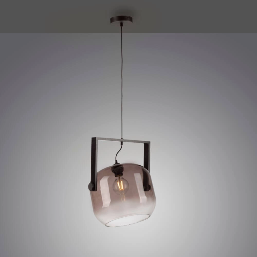 Lampe suspendue Cup 2.0 Verre fumé à 1 lumière Just Light 4043689004750