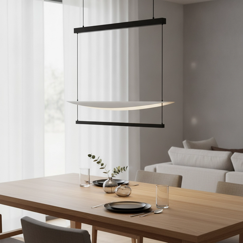Suspension design Diona ovale noir avec blanc
