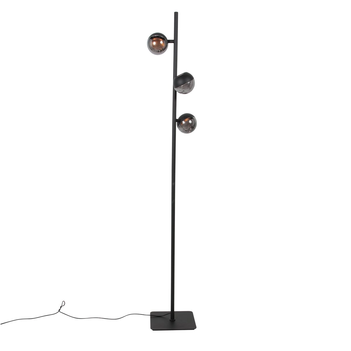 Lampe sur pied à LED Belluno 3-Noir clair - verre Steinhauer 8712746183986