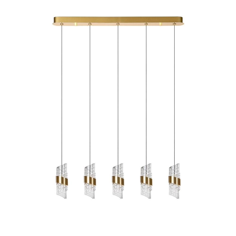 Lampe pendante de conception Kligande Quinte droite or cinq lumières