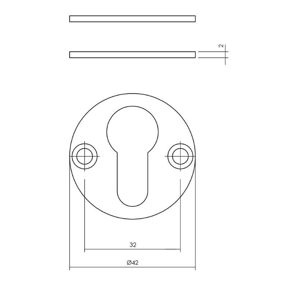 Lot de 2 rosaces cylindriques Tira rond en acier inoxydable 2mm Intersteel 8714186635452