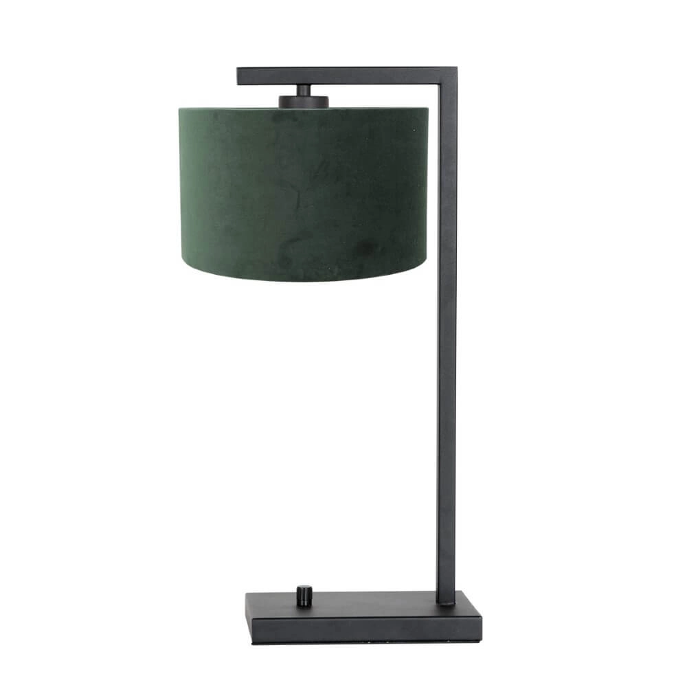 Lampe de table tendance Stanger noir avec velours vert Steinhauer 8712746152081