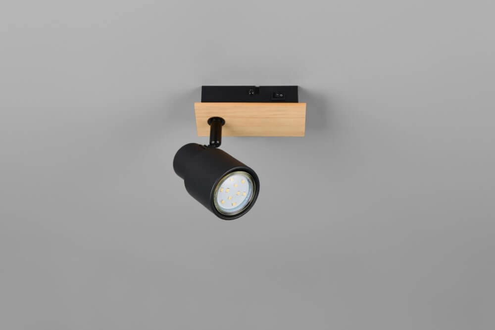 Applique murale design Pierre noir avec bois Trio 4017807638158