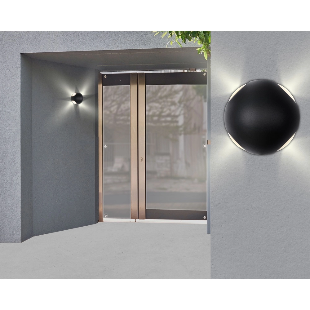 Lampe murale ronde Slice Noir Globo 9007371451036